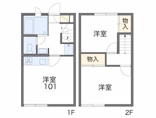 レオパレスＹＯＫＯＭＩＺＯの物件間取画像